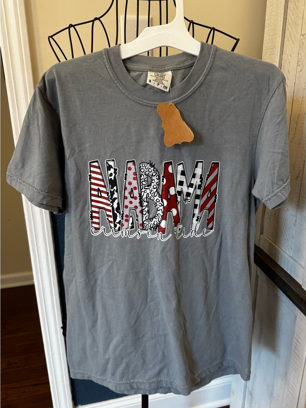 University of Alabama Crimson Tide Gray Comfort Colors t shirt Small S Roll